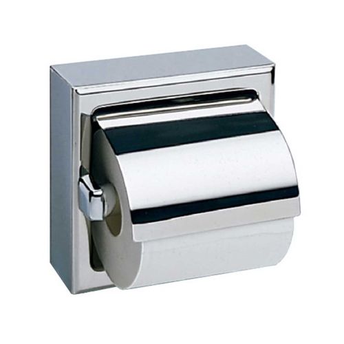 Bobrick B6699 Surface Mounted Toilet Tissue Dispenser with Hood Bright Stainless Steel Finish
