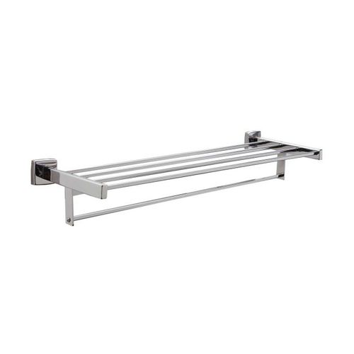 24" Surface Mounted Towel Shelf with Towel Bar Satin Stainless Steel Finish