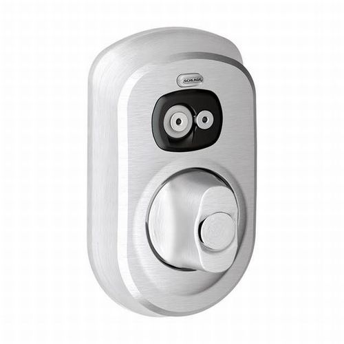 Plymouth Programmable Electronic Deadbolt with 20 Minute Fire Rating Satin Chrome Finish