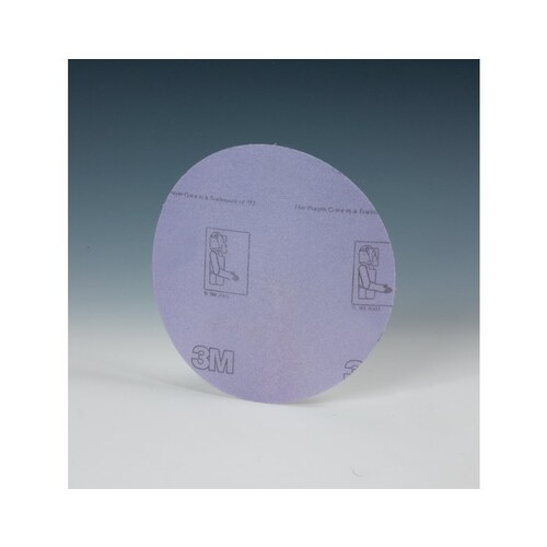 360L Series Abrasive Disc, 6 in Dia, P220 Grit, Hook and Loop, Purple