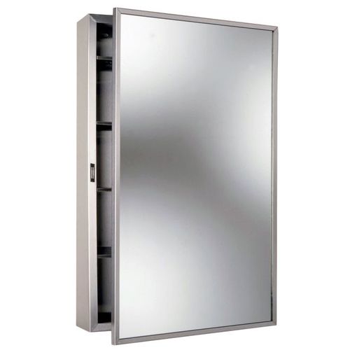 17" x 26-7/8" Surface Mounted Medicine Cabinet Satin Stainless Steel Finish