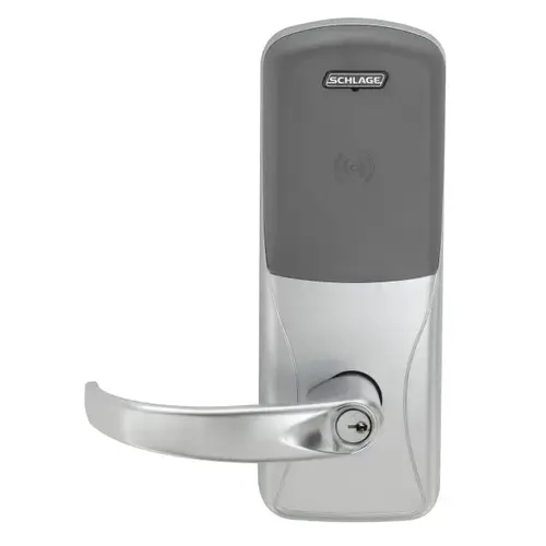 Standalone Electronic Lock with Rights on Lock Cylindrical Classroom / Storeroom Proximity Sparta Lever with 13247 Latch and 10025 Stike with C Keyway Satin Chrome Finish