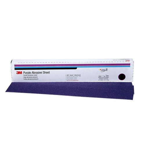 740I Series Sandpaper Sheet, 2-3/4 in W x 16-1/2 in L, 36 Grit, Very Coarse Grade, Purple, Dry