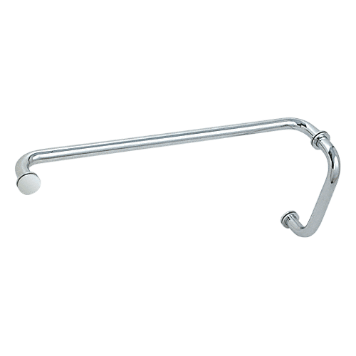 CRL BM8X24CH Polished Chrome 8" Pull Handle and 24" Towel Bar BM Series Combination With Metal Washers
