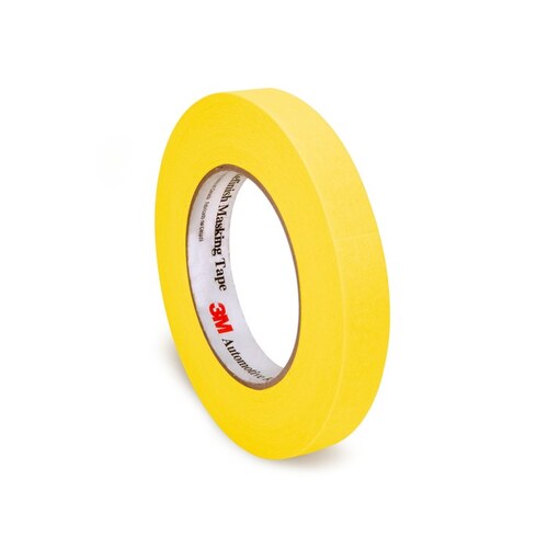 Yellow Automotive Masking Tape - 24 mm (1 in) Width x 55 m Length - pack of 24