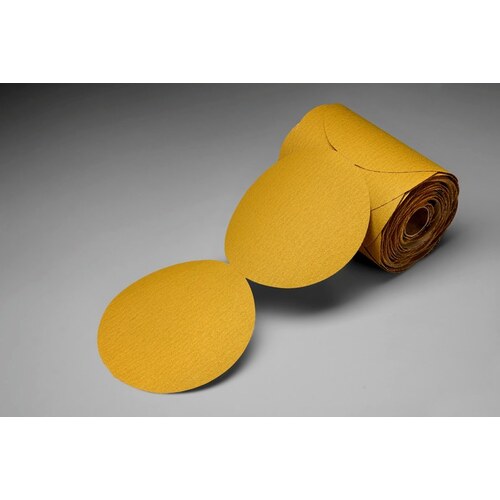 255L Coated Aluminum Oxide Disc Roll - Extra Fine Grade - P500 Grit - 5" Diameter Gold