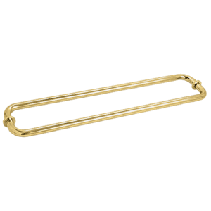 CRL SDTB24X24BR Polished Brass 24" Back-to-Back Towel Bars for Glass