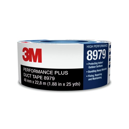 8979 Series Performance Plus Duct Tape, 54.8 m x 48 mm, 12.1 mil THK, Black