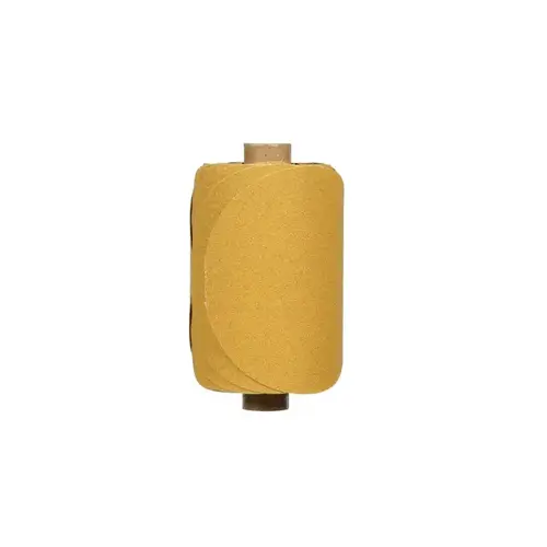 236U Series Abrasive Disc Roll, 5 in Dia, P80 Grit, PSA, Gold