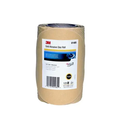 216U Series Abrasive Disc Roll, 8 in Dia, P320 Grit, PSA, Gold