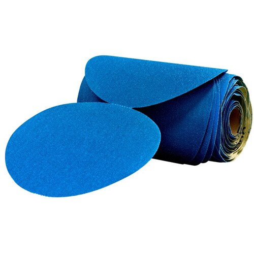 321U Series Abrasive Disc Roll, 6 in Dia, 800 Grit, PSA, Blue