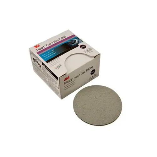 0 Abrasive Disc, 5 in Dia, 3000 Grit, Hook and Loop, Gray