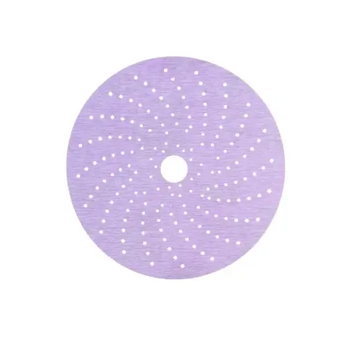 334U Series Multi-Hole Clean Sanding Abrasive Disc, 6 in Dia, P600 Grit, Hook and Loop, Purple