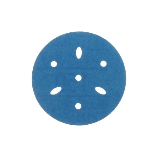 Blue Abrasive Ceramic Aluminum Oxide Hook & Loop Disc - 3" Diameter Multi-Hole Vacuum Holes - pack of 50