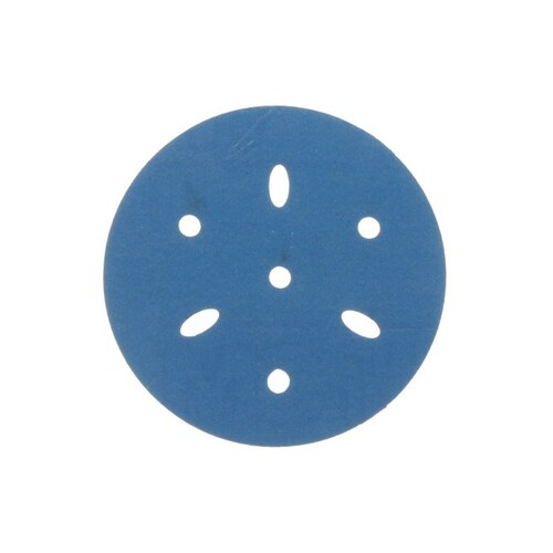 Blue Abrasive Ceramic Aluminum Oxide Hook & Loop Disc - 3" Diameter Multi-Hole Vacuum Holes - pack of 50