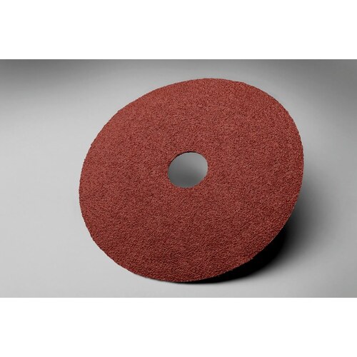 381C Series Coated Fiber Disc, 5 in Dia, 16 Grit, Very Coarse Grade, 12000 rpm, Brown