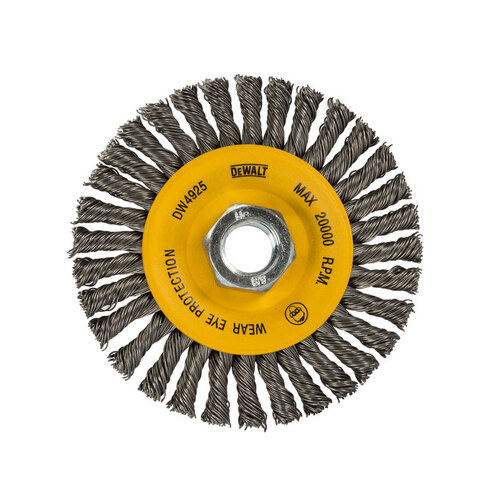 Carbon Wheel Brush.020" Bristle Diameter - Arbor Attachment - 4" Outside Diameter