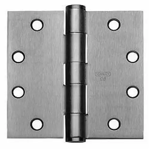 4-1/2" x 4-1/2" Five Knuckle Architectural Steel Full Mortise Standard Weight Square Corner Hinge # 458853 Satin Chrome Finish