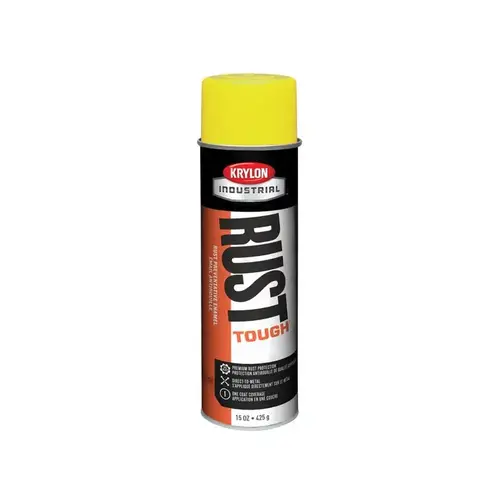 Krylon Industrial K00439008-XCP6 Tough Coat  Advanced with Rust Barrier  Technology Spray Paint, 15 oz, Safety Yellow, Gloss - pack of 6