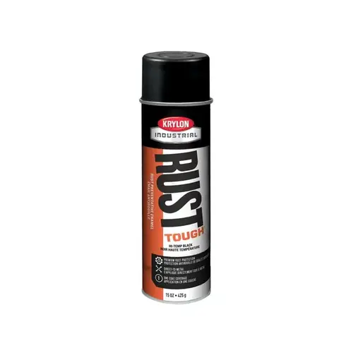 Krylon Industrial K00769007 07692 Hi-Temp Black Gloss Acrylic Enamel Paint - 20 oz Aerosol Can - 15 oz Net Weight