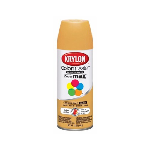 KRYLON K05180107 Bauhaus Gold Gloss Acrylic Enamel Paint 12 oz