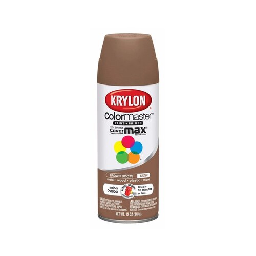KRYLON K05356207 Brown Boots Satin Acrylic Enamel Spray Paint 12 oz