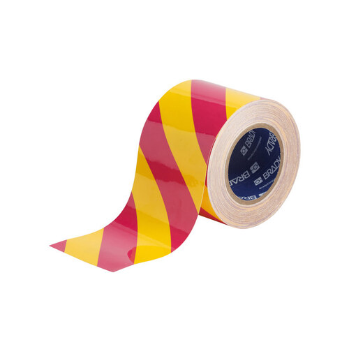 Magenta/Yellow Marking Tape - 4" Width x 100 ft Length - 0.008" Thick
