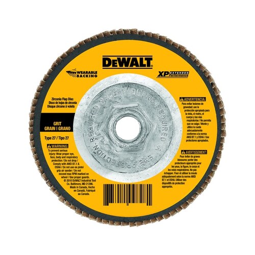 DEWALT DW8213H Type 27 Zirconia Flap Disc 120 Grit 4 1/2" Diameter