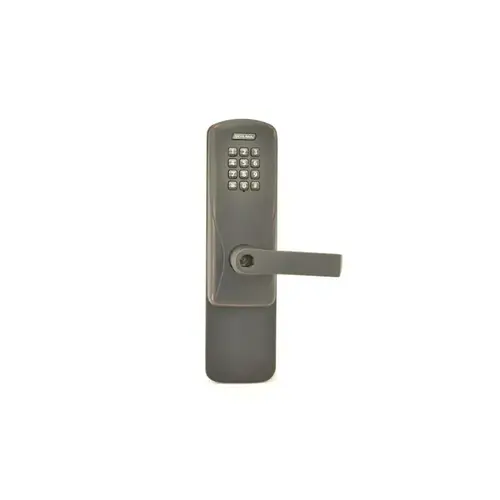 Standalone Keypad Programmable Electronic Lock Rim Exit Trim Classroom / Storeroom Keypad Rhodes Lever with C Keyway Aged Bronze Finish