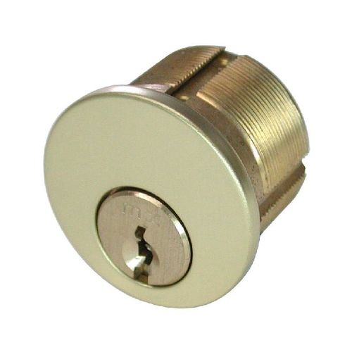 GMS M114SC3STA2 Keyed Alike K2 1-1/4" Mortise Cylinder with Schlage C Keyway and Straight Cam Bright Brass Finish