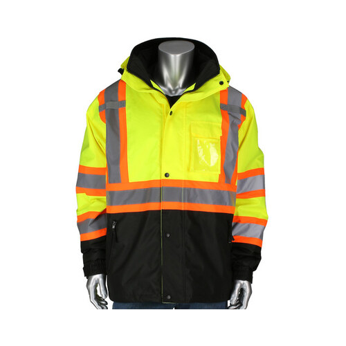 Orange 4XL Jacket - Attached Hood - Fits 35" Chest - 38" Length