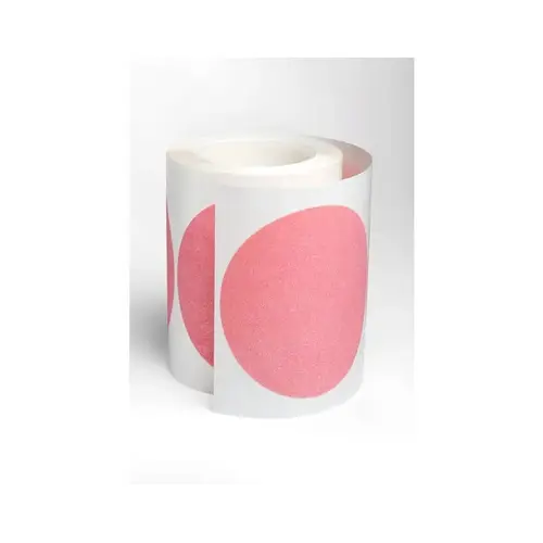 286Q Series Polishing Paper Roll, 5 in Dia, PSA, Pink