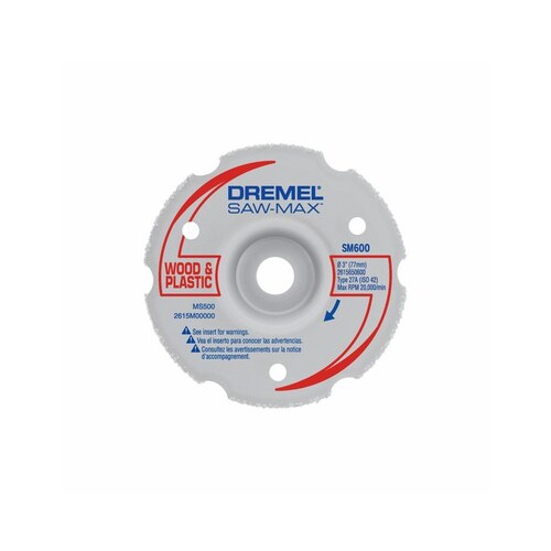 Dremel SM600 Cut Wheel, 3 in Dia, 0.075 in Thick, 1 in Arbor, Silicone Carbide Abrasive