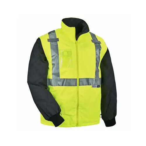 Ergodyne 25499 8287 Lime 5XL Polyester Cold Condition Jacket - 2 Pockets - Thinsulate Insulation