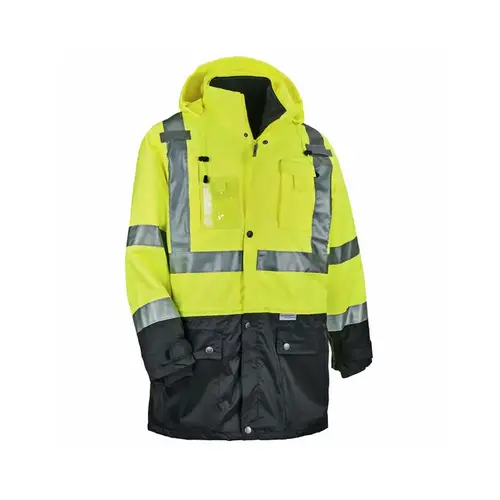 Ergodyne 25532 8388 Lime Small Polyester Cold Condition Jacket Kit - Inset Hood