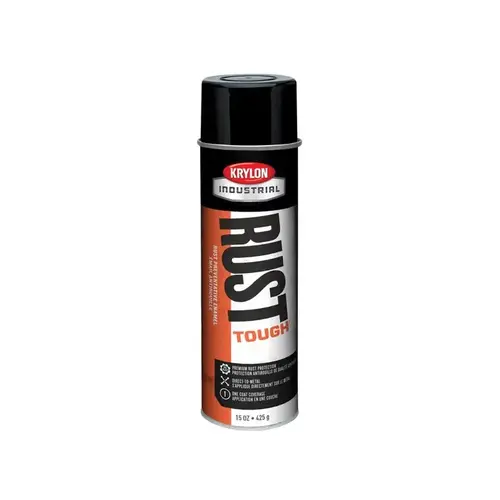 Krylon Industrial K00799008-XCP6 Tough Coat  Advanced with Rust Barrier  Technology Spray Paint, 15 oz, Black, Gloss - pack of 6