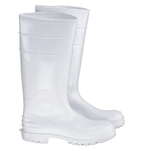 81076 White 7 Chemical-Resistant Boots - Reinforced Shaft, Reinforced Toe Protection - 16" Height - Upper, Ultragrip Sole and Steel Toe Cap