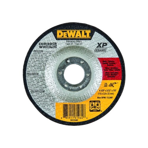 Ceramic Cutoff Wheel - Type 27 (Depressed Center) - 4 1/2" Diameter - 7/8" Center Hole - 3/32" Thickness