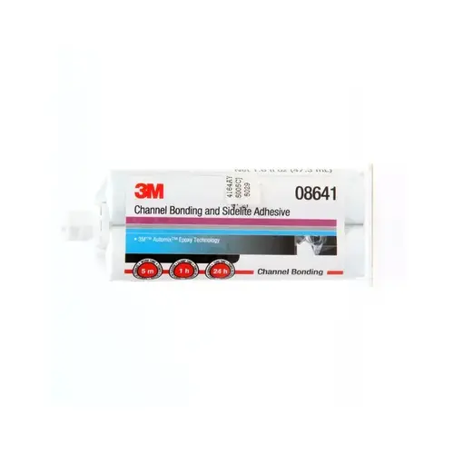 3M 08641 2-Component Channel Bonding and Sidelite Adhesive, 1.6 oz Dual Syringe Cartridge, Paste, White/Black