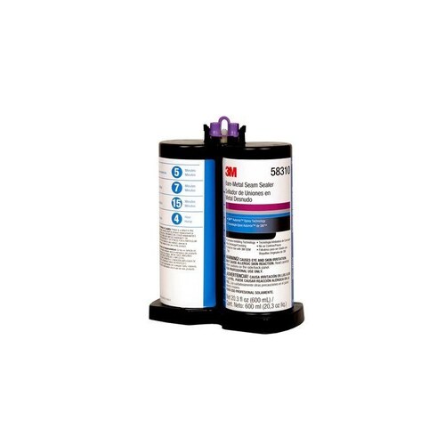 2-Part Bare Metal Seam Sealer, 600 mL Dual Cartridge, Paste, Off-White/Black, 1 hr Curing