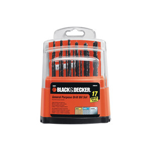 Black & Decker 15097 17 Piece High Speed Steel Drill Bit Set 1/16 Inch  Through 3/8 Inch: High Speed Drill Bit Sets (028877317359-3)