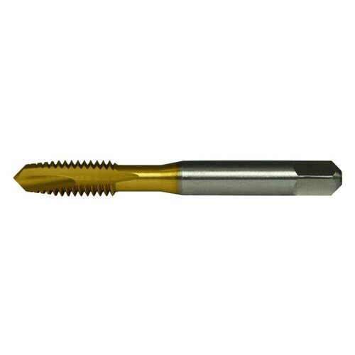 SPGP-TN #4-48 UNF H2 Spiral Point Machine Tap - 2 Flute - TiN Finish - High-Speed Steel - 1.875" Overall Length