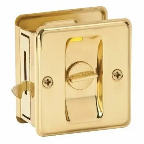 Aluminum Privacy Sliding Door Pull Bright Brass Finish