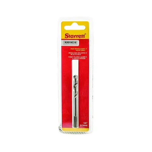 Starrett KA014C Hole Saw Pilot Drill - 3-1/4" Length - 1/4" Diameter