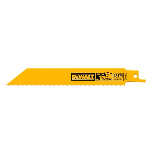 Reciprocating Saw Blade, 4 in L, 18 TPI Yellow - pack of 5