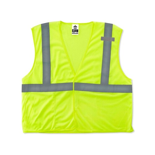 Ergodyne 8210HL GLoWEAR Class 2 4XL/5XL Lime Hi-Vis Type R Economy Mesh Vest