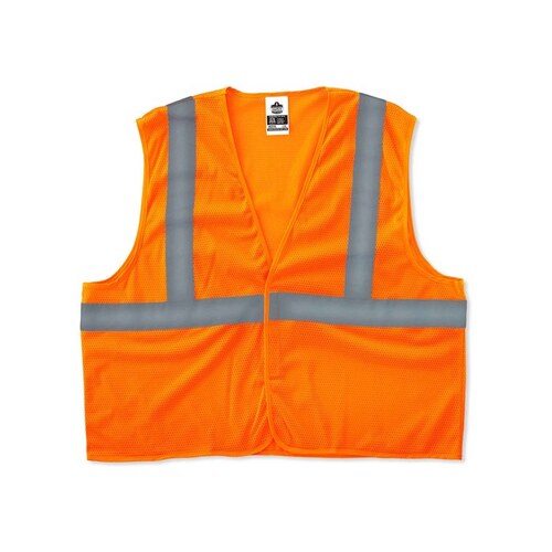 Ergodyne 8205HL GLoWEAR Class 2 4XL/5XL Orange Hi-Vis Type R Super Econo Mesh Vest