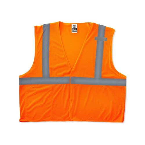 Ergodyne 8210HL GLoWEAR Class 2 4XL/5XL Orange Hi-Vis Type R Economy Mesh Vest