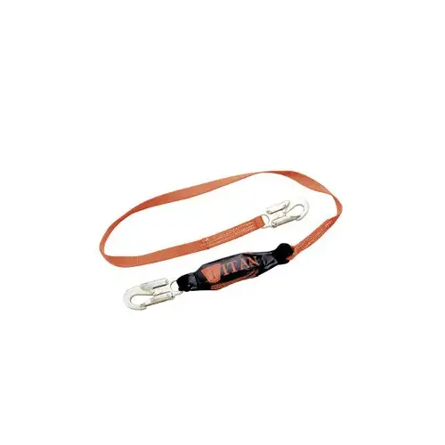 Honeywell Safety T6111-Z7/6FTAF Titan Pack-Type Shock Absorbing Lanyard, Locking Snap Hooks, 1 Leg, Orange