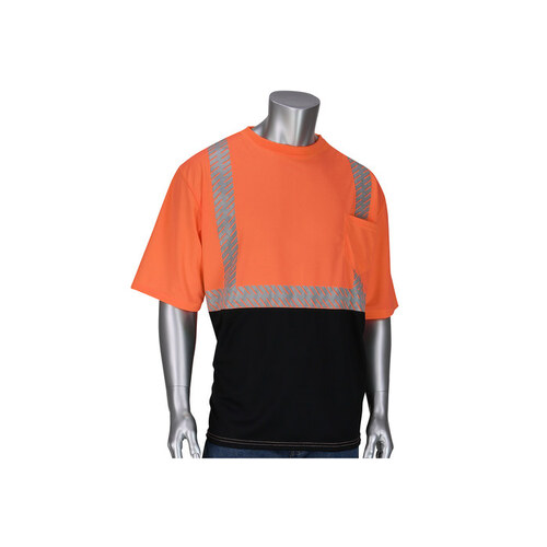 312-1360B Orange Polyester High-Visibility Shirt - T-Shirt - ANSI Class 2 Rating - Fits 54" Chest - 31" Length